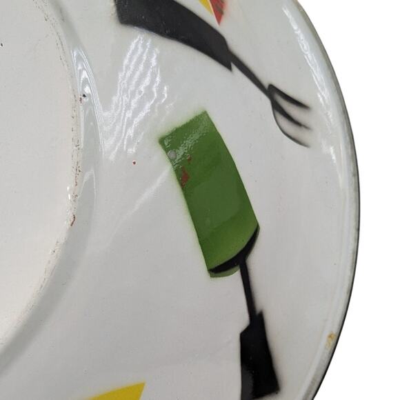 Vintage 50s Mid-Century Atomic Large Enamelware BBQ Grilling Bowl 15.75in Wide - Picture 11 of 11